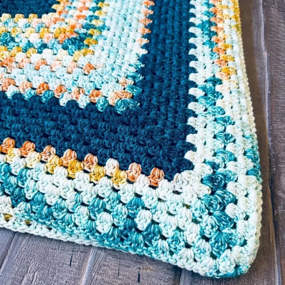 Vintage Crochet Handmade Afghan Baby Blanket Throw